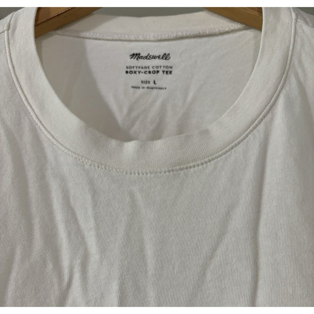 Madewell Softfade Cotton Boxy Crop Tee Short Sleeve Top Size Large NWOT - Picture 5 of 9